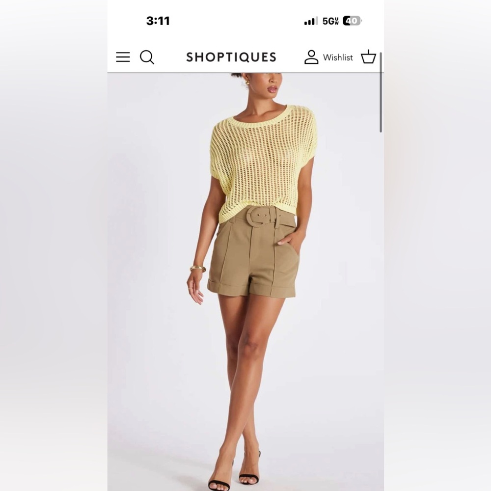High Waist Tan Women's Shorts Astrid size medium NWT